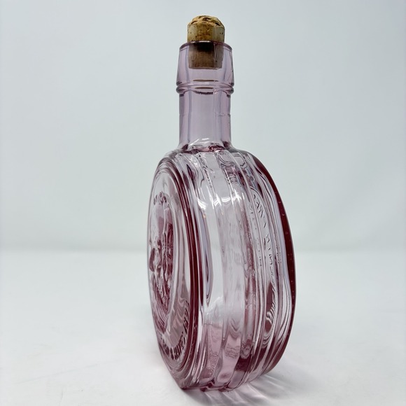 VTG Wheaton 1983 Rutherford B. Hayes Collector Bottle Decanter Pink Luster Glass - Picture 2 of 9